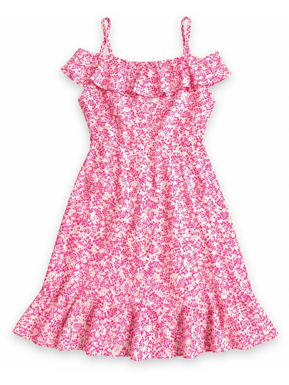 Trixxi Pink Floral Ruffle Mini Dress – Size L